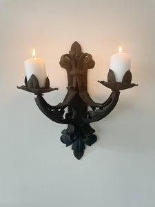 Pair of Antique Cast-Iron Wall Sconces