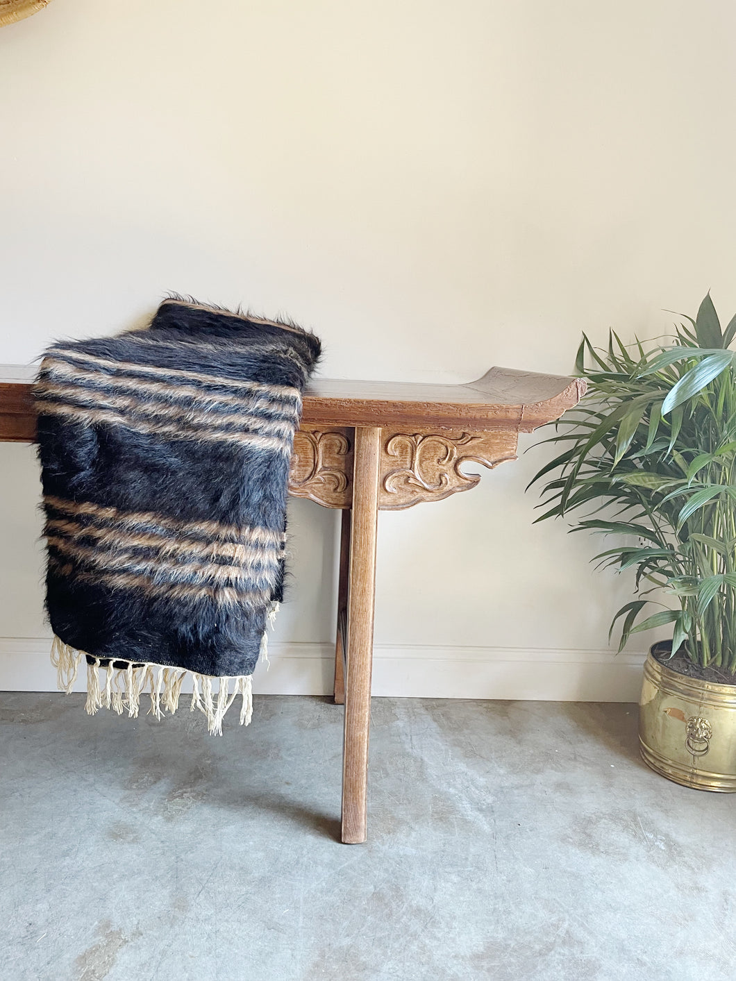 Angora Goat Hair Blanket // Kilim Rug