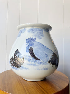 Ceramic Rooster Motif Vase