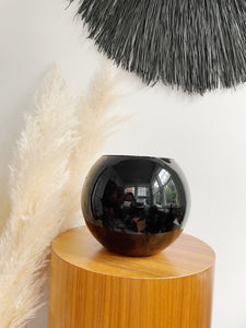 Mid Century Modern Black Orb Vase