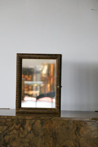 Handmade Arts and Crafts Tigerwood  Mirror with Storage