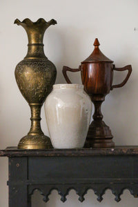 Large Etched Brass Vase