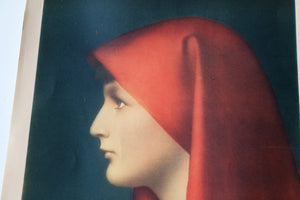 Vintage Phonochrome Fabiola Portrait by Jean Jacques Henner printed in Italy