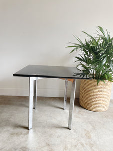 Mid Century Modern Chrome  and Smoked Glass Side Table