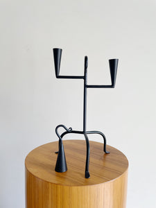 Wrought Iron Candelabra with Candle Snuffer