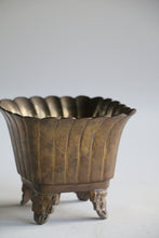 Load image into Gallery viewer, Scalloped Brass Footed Planter
