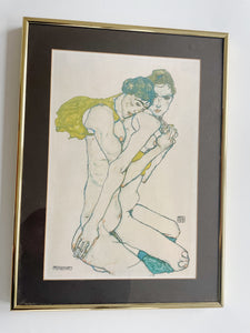 “Friendship” by Egon Schiele Vintage Framed Print