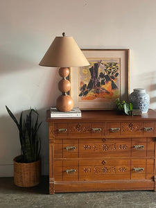 Wooden & Brass Table Lamp
