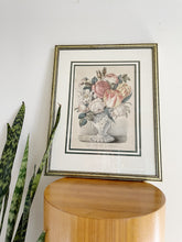 Load image into Gallery viewer, Framed Currier and Ives Still Life Lithograph Titled &quot;The Vase of Flowers&quot;
