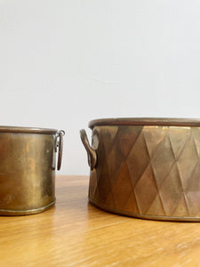 Pair of Oval Brass Planters