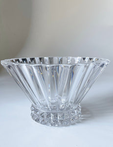 Vintage 1990s Regency Rosenthal Crystal Blossom Fluted Decorative Centerpiece Bowl