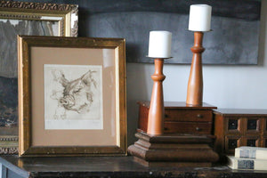 Framed Pig Drawing