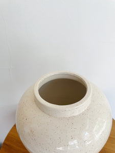 Vintage  Handmade Freckled Ceramic Vase 1982