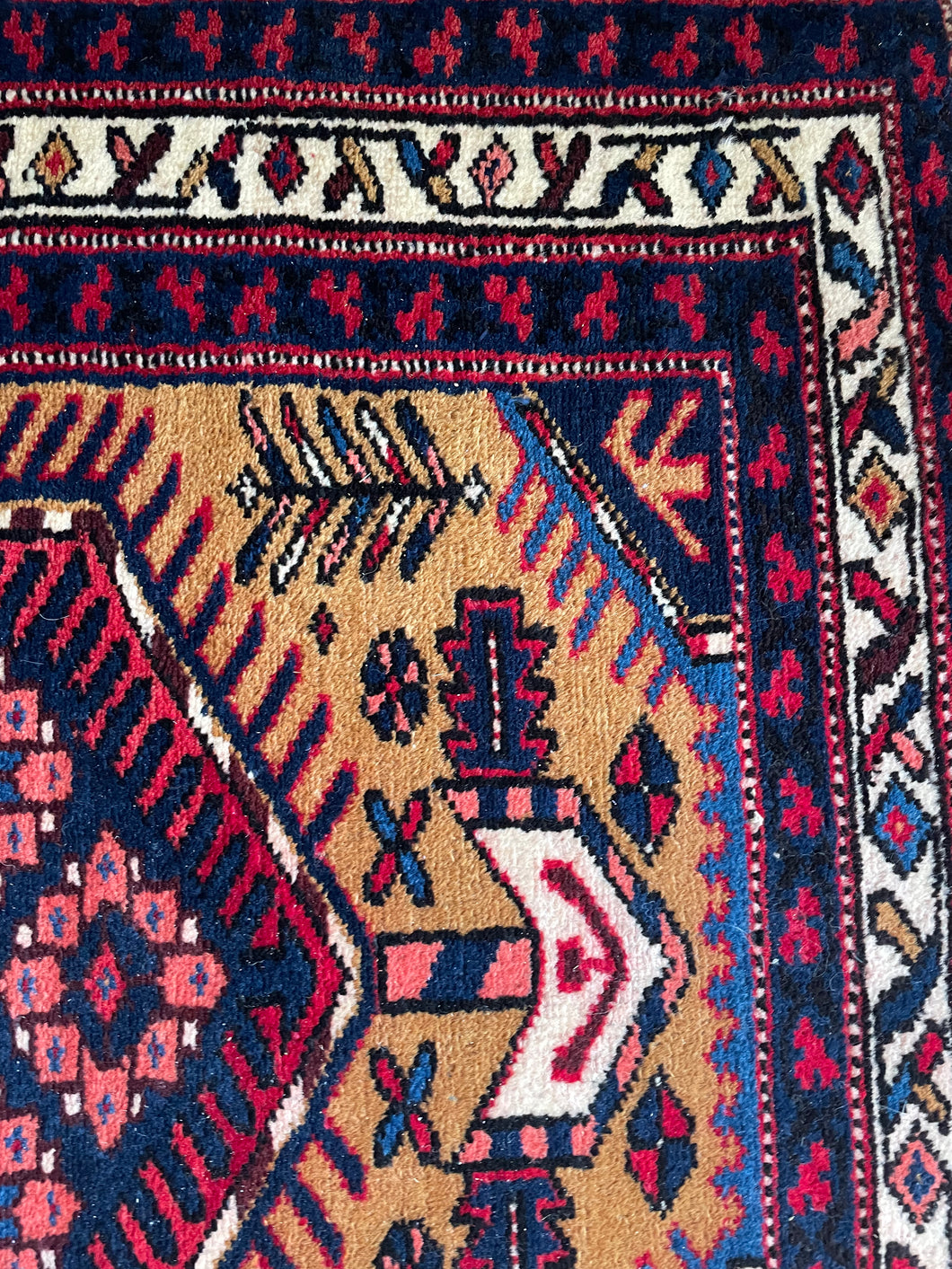 Vintage Hand Knotted Wool Rug