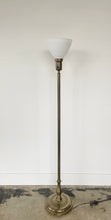 Load image into Gallery viewer, Milk Glass Brass Floor Lamp
