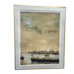 “The Barges” Limited Edition signed Lithograph by Bernard Ganter