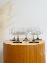 Load image into Gallery viewer, Vintage Linear Smoke Crystal Coupe Glasses- Set of Eight- ROSENTHAL
