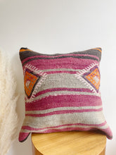 Load image into Gallery viewer, Wool Kilim Rug Pillow 17in x 17in
