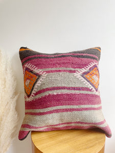 Wool Kilim Rug Pillow 17in x 17in