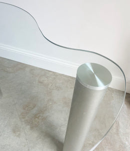 Post Modern Glass Kidney Side Table