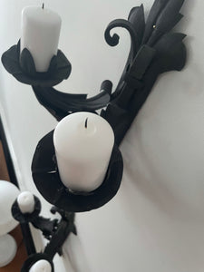 Pair of Antique Cast-Iron Wall Sconces