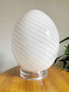 Glass Swirl Murano Style  Egg Lamp