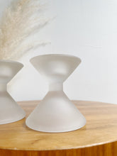 Load image into Gallery viewer, Frosted Glass Post Modern Candlestick Holders
