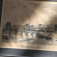 Load image into Gallery viewer, Antique circa 1832 Framed Etching of The Louvre Museum in Paris
