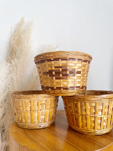 Load image into Gallery viewer, Set of Three Woven Planter Baskets
