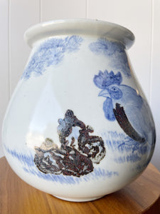 Ceramic Rooster Motif Vase