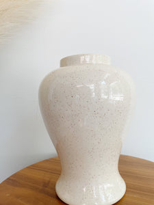 Vintage  Handmade Freckled Ceramic Vase 1982