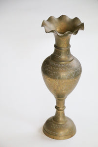 Large Etched Brass Vase