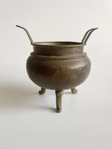 Brass Footed Planter with Dragon Motif
