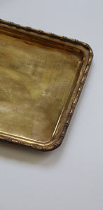 Solid Brass Tray with Bamboo Detail