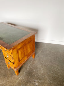 Antique Fruit Wood Twin Pedestal Partner Desk
