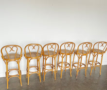 Load image into Gallery viewer, Thonet 1950s Rattan Bar Stools witch Cane Seats
