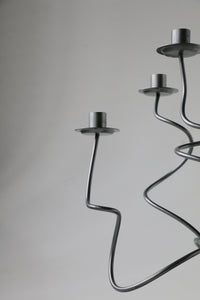 Abstract Wavy Metal 6 Arm Candle Holder Centerpiece Candelabra