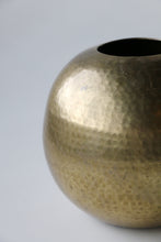 Load image into Gallery viewer, Vintage Hammered 11” Brass Bowl Vase
