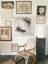 Load image into Gallery viewer, Vintage Snowshoe Oak &amp; Rawhide Rocking Chair and Ottoman  by Vermont Tubbs, circa 1960s
