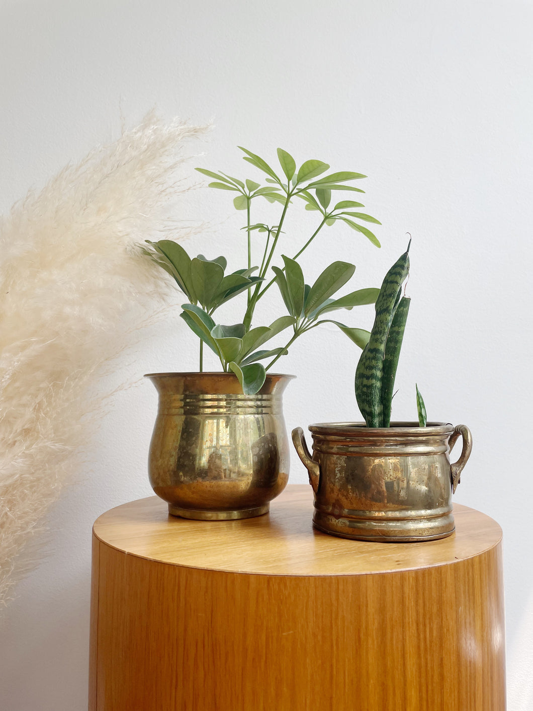 Set of Two Brass Planters