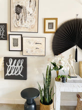Load image into Gallery viewer, Large Black Bamboo Wall Fan
