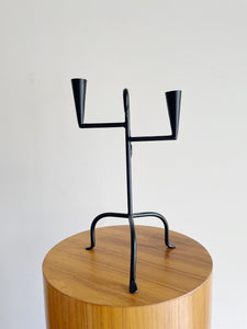 Wrought Iron Candelabra with Candle Snuffer