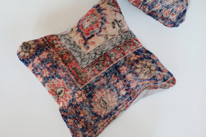 Pair of Hand-Knotted Wool Rug Pillows