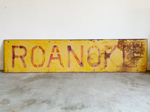 Vintage Painted Metal Roanoke Sign