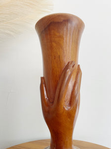 Hand-carved Hand Vase