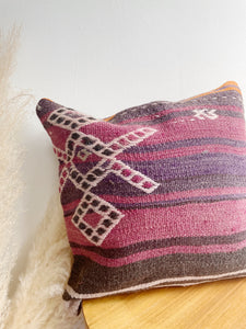 Wool Kilim Rug Pillow 16in x16in