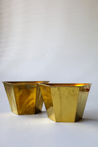 Pair of Brass Wall Planters
