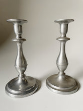 Load image into Gallery viewer, Pair of Pewter Candlestick Holders
