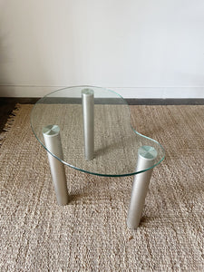 Post Modern Glass Kidney Side Table