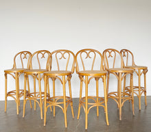 Load image into Gallery viewer, Thonet 1950s Rattan Bar Stools witch Cane Seats
